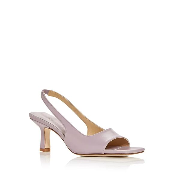 Aeyde Shoes Women's Sz 11 Lavender Juno Slingback Sandal Kitten Heel Squared Toe - Picture 1 of 6